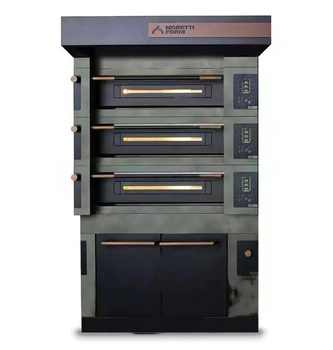 Piec do pizzy 3-komorowy ICON z okapem i komorą rozrostu 3x 1240x1260 MORETTI FORNI MFSI125TL - Seria S