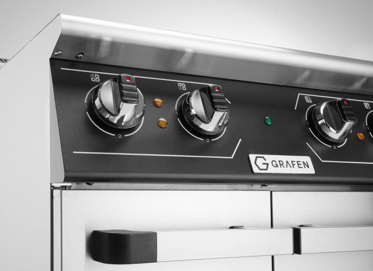 Kuchnia elektryczna gastronomiczna 4 pola okrągłe z szafką | GRAFEN | Linia PERFECTA GREC4C