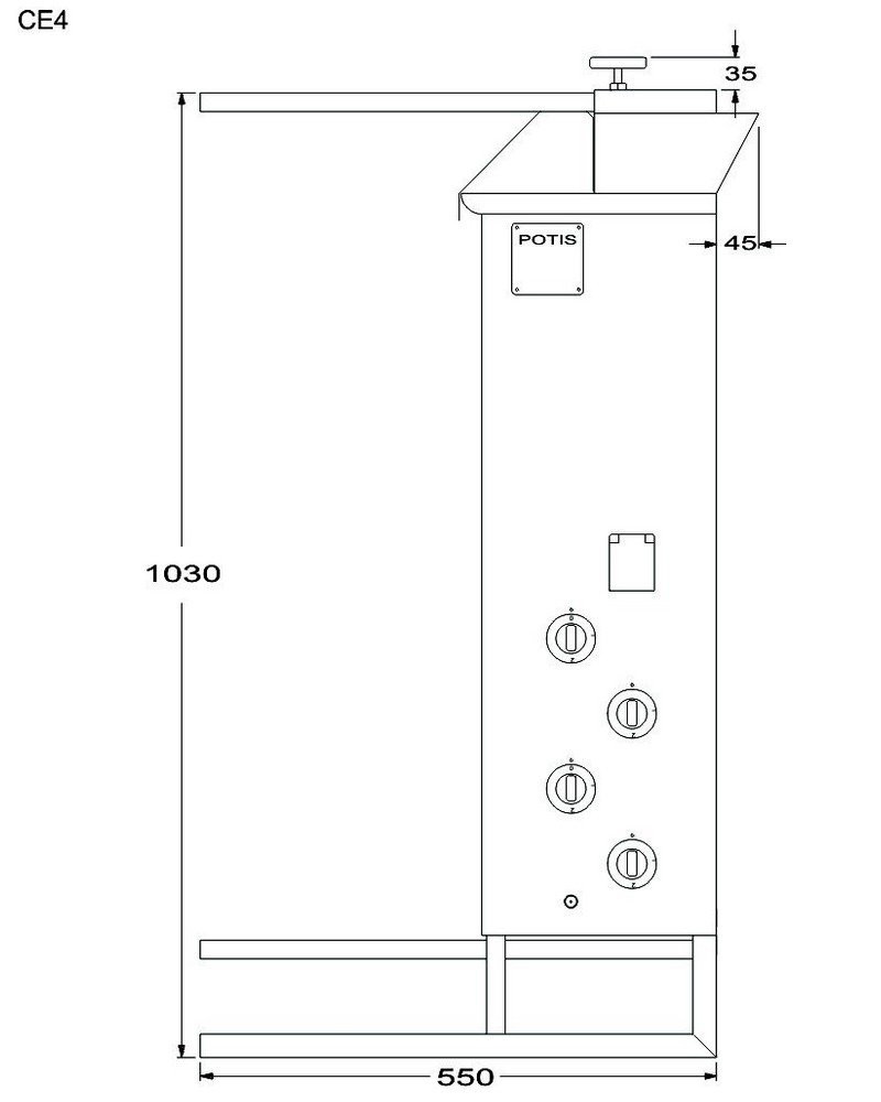 Opiekacz elektryczny do kebaba, ceramiczny, do 50 kg, 7,6 kW, POTIS CE4