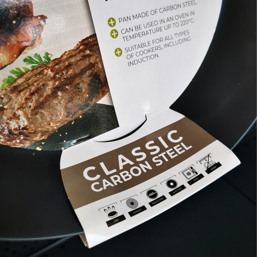 Patelnia ze stali węglowej 32cm HENDI, 327x593mm