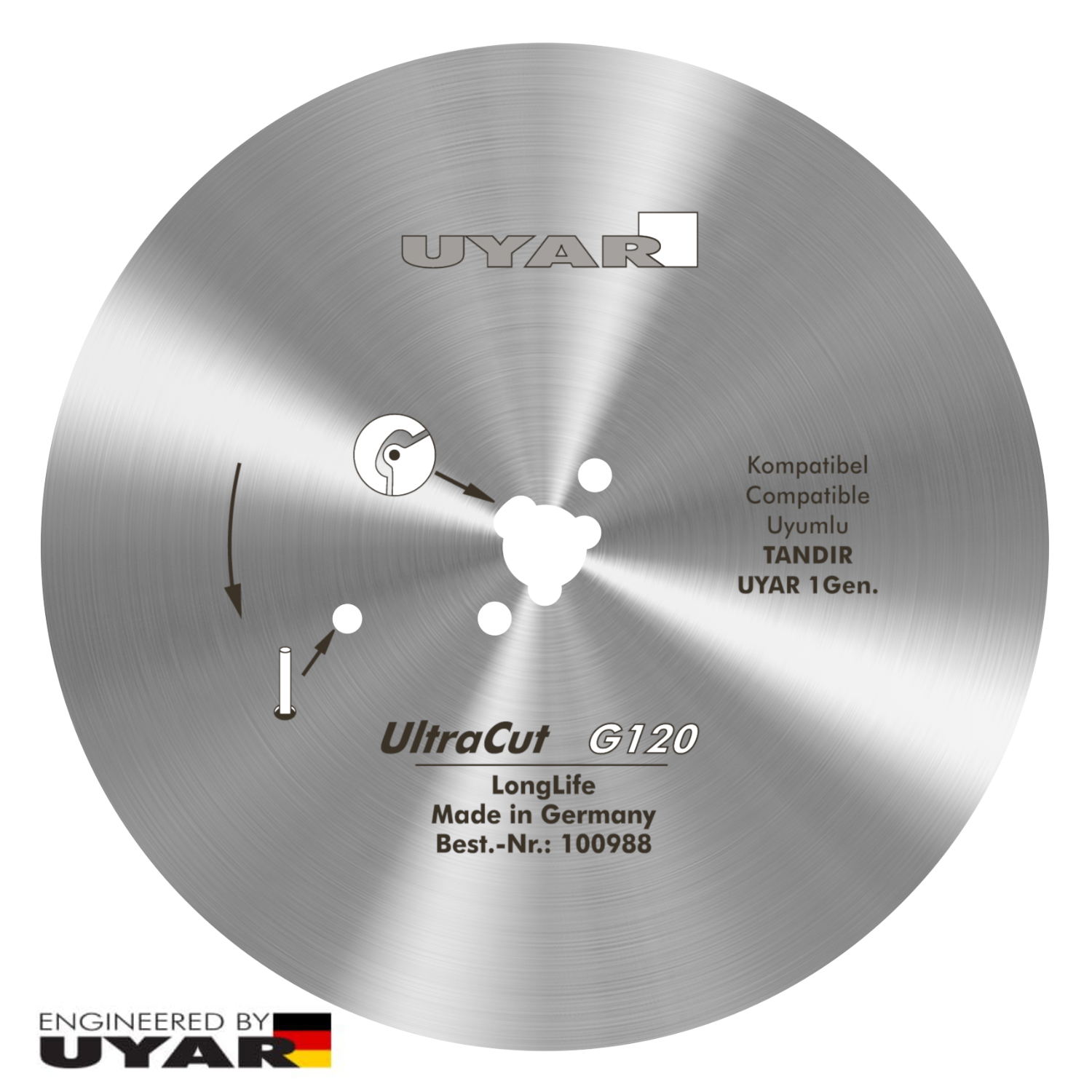 Ostrze gładkie 120mm, oryginalne, UYAR UltraCut G120 LongLife