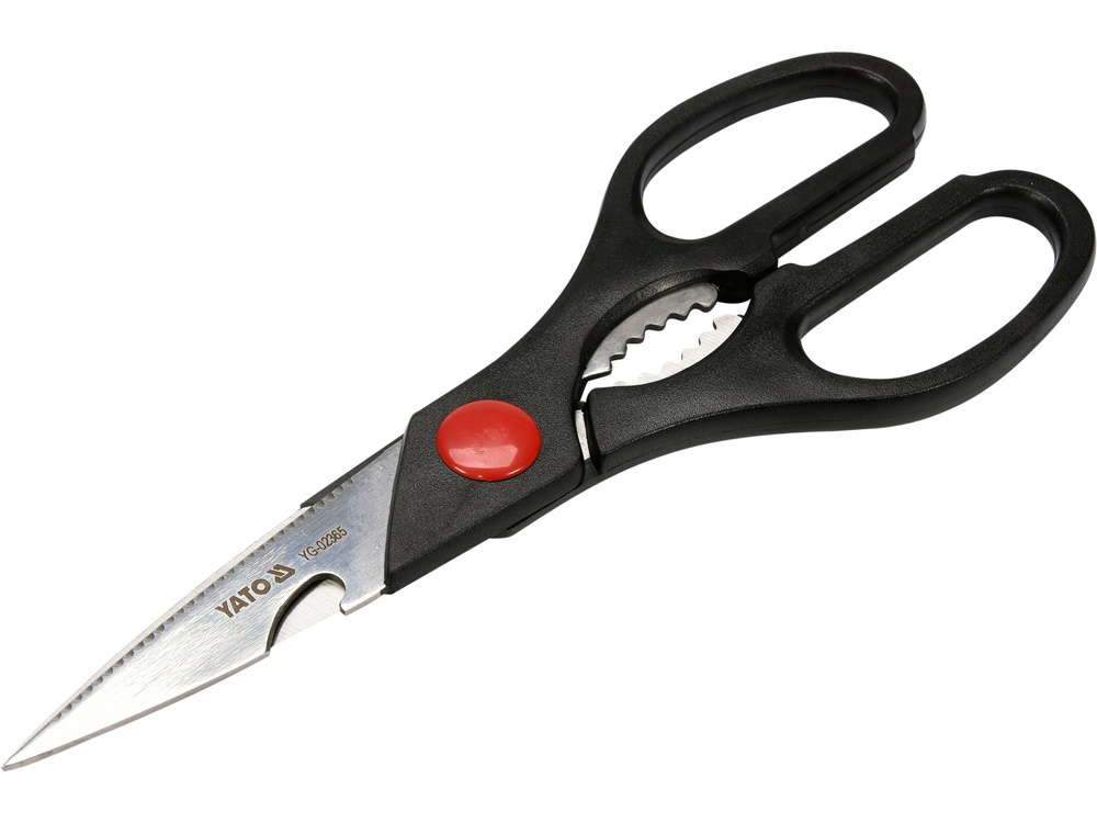 NOŻYCZKI KUCHENNE  Z OTWIERACZEM I DZIADKIEM DO ORZECHÓW 21 CM YATO