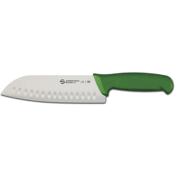 Ambrogio Sanelli Supra Colore ,nóż Santoku, ze żłobieniami, ZIELONY, 18 cm