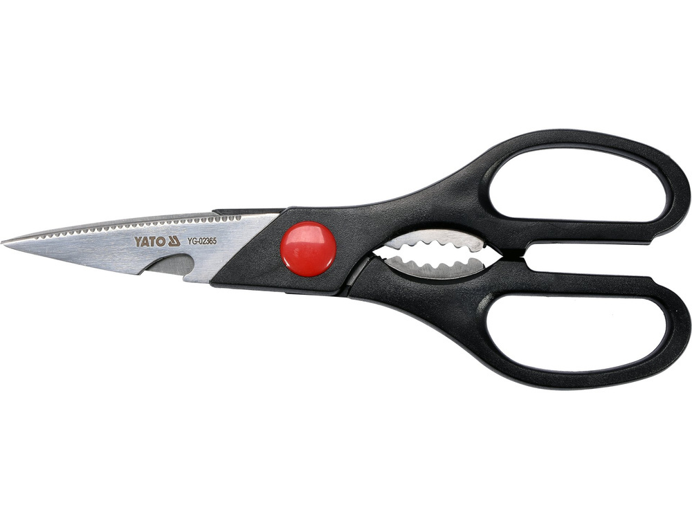 NOŻYCZKI KUCHENNE  Z OTWIERACZEM I DZIADKIEM DO ORZECHÓW 21 CM YATO