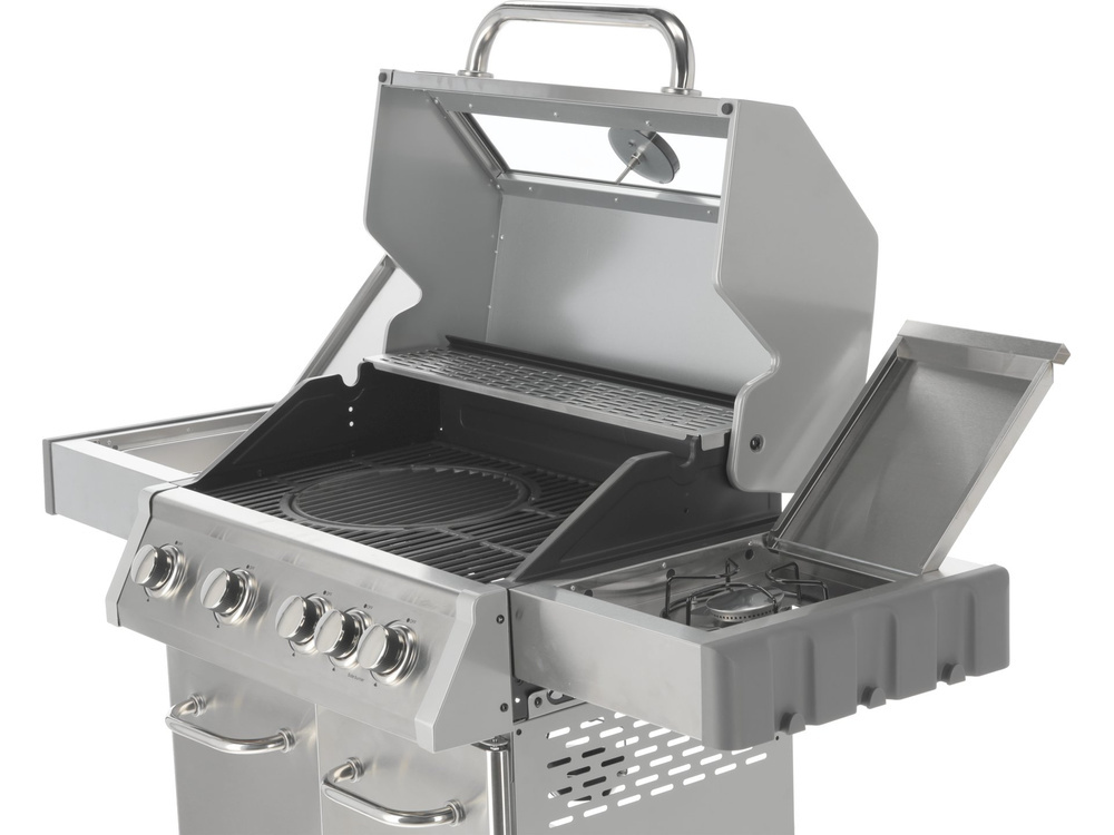 GRILL GAZOWY 4+1 STAL NIERDZEWNA 14,2KW, Z SZYBĄ YATO