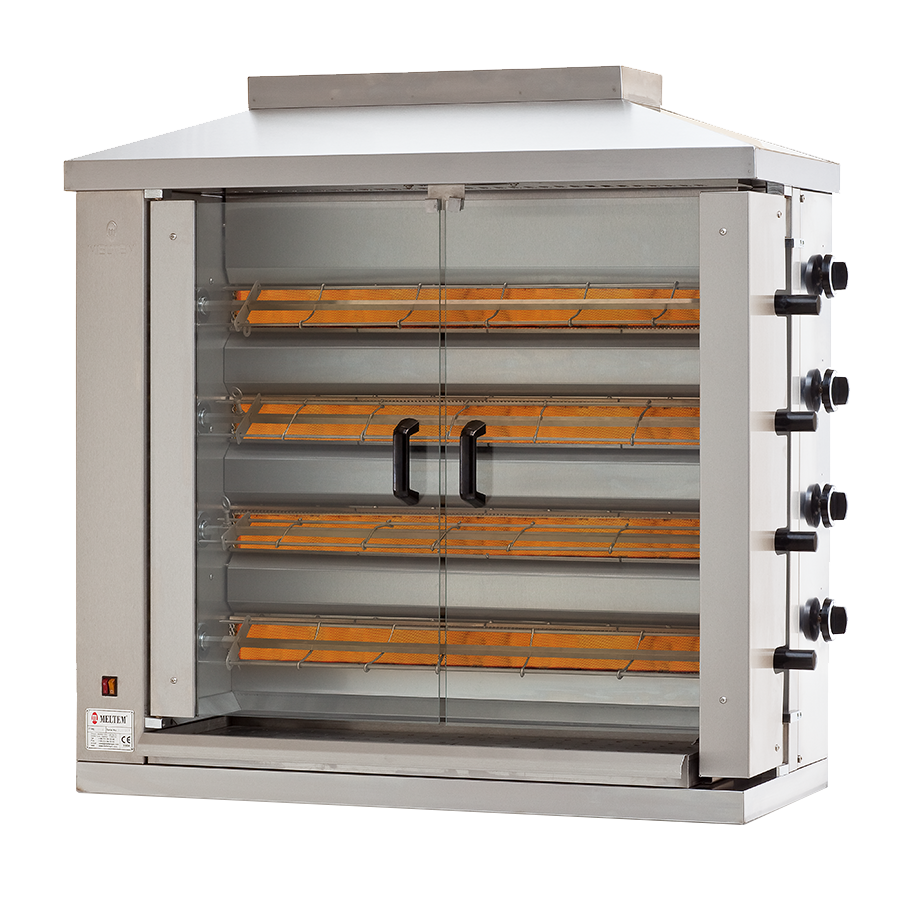 Rożen gazowy MR-4 na 24 szt. kurczaków MELTEM, 17,6kW, 116x51x129cm