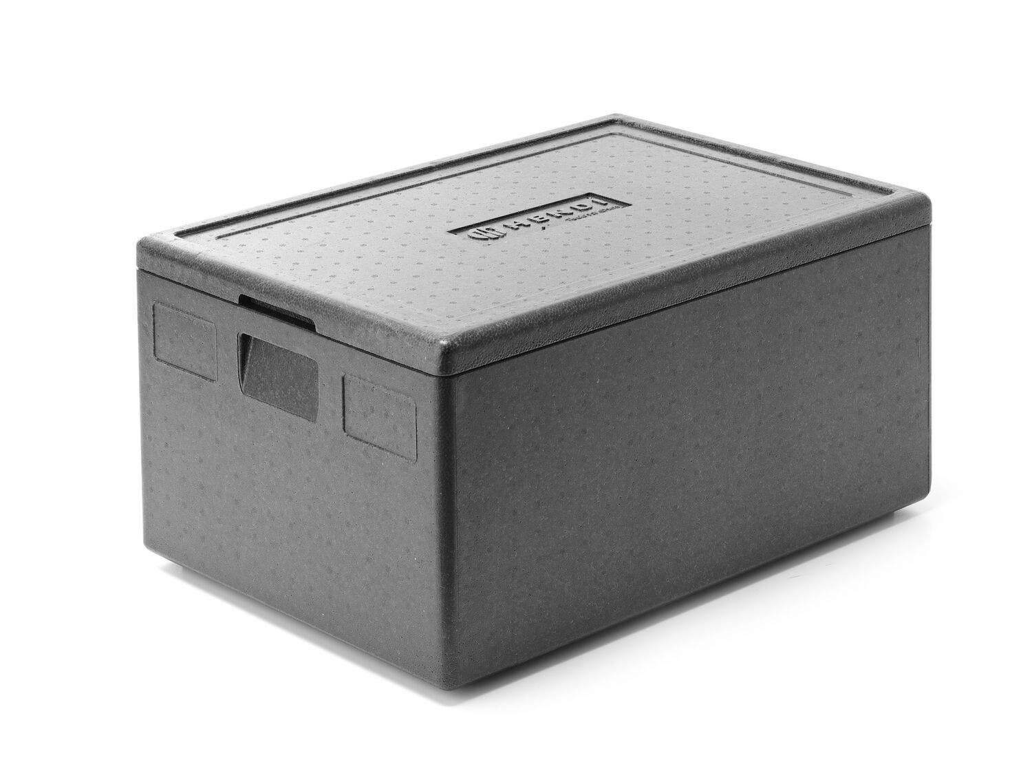 Pojemnik termoizolacyjny z piocelanu HENDI Kitchen Line GN 1/1 80L czarny 685x485x(H)360mm