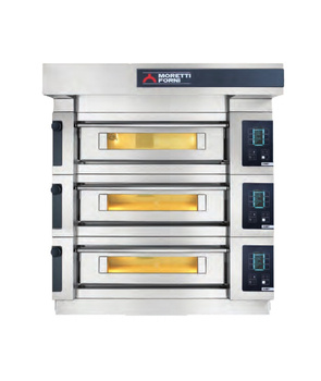 Piec do pizzy 3-komorowy z okapem i bazą 3x 950x730 MORETTI FORNI MFS125T - Seria S