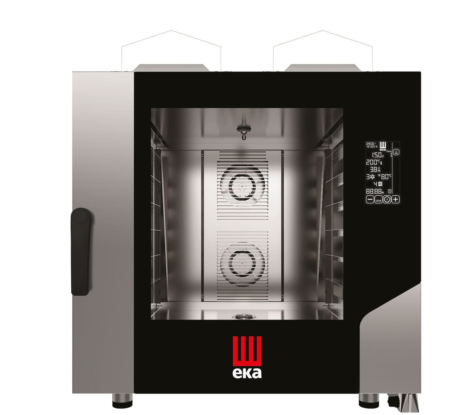 Piec konwekcyjno-parowy Millennial Black Mask Bakery 6× 600×400 mm - sterowany elektronicznie gazowy Tecnoeka 230V/500W 135kW 850x1035x(H)951mm