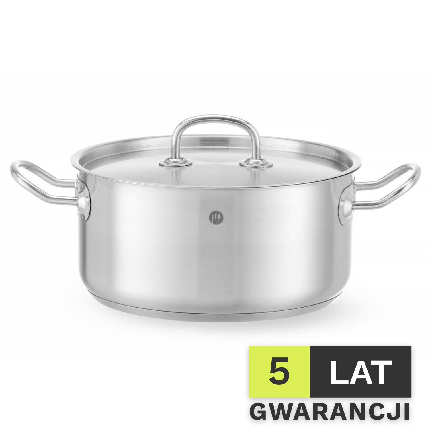 Garnek niski z pokrywą HENDI Kitchen Line 4,9L 240x(H)110mm