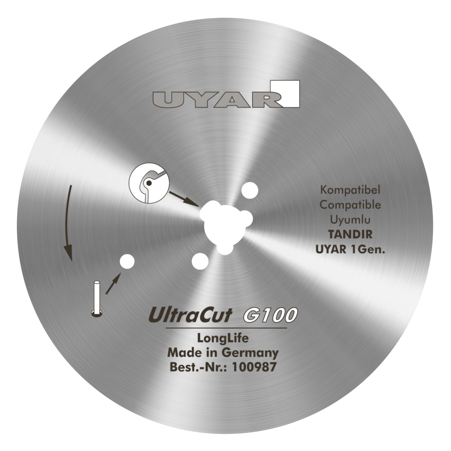 Ostrze gładkie 100mm, oryginalne, UYAR UltraCut G100 LongLife (2 gen.)
