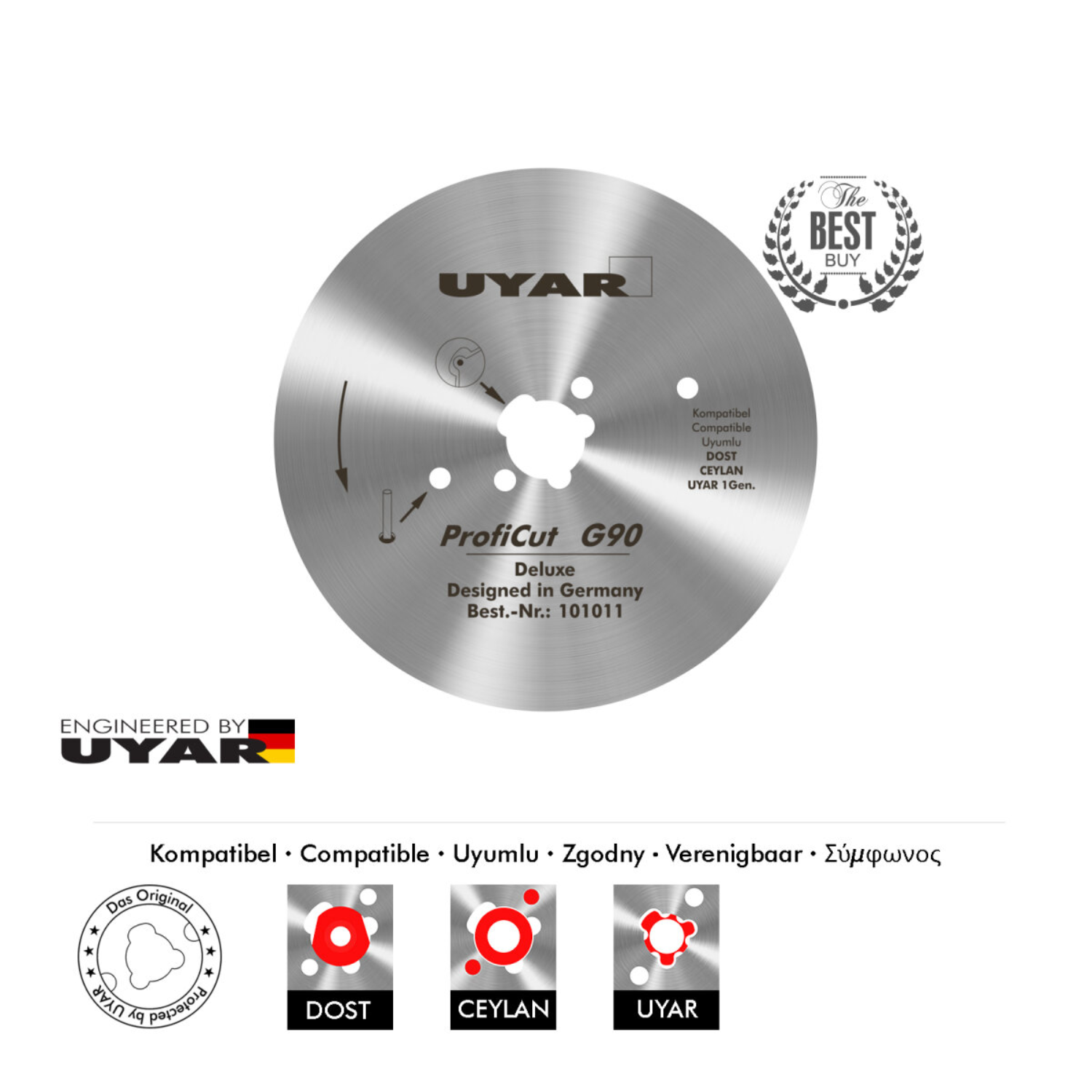 Ostrze gładkie 90mm, oryginalne, UYAR ProfiCut G90 Deluxe (2 gen.)