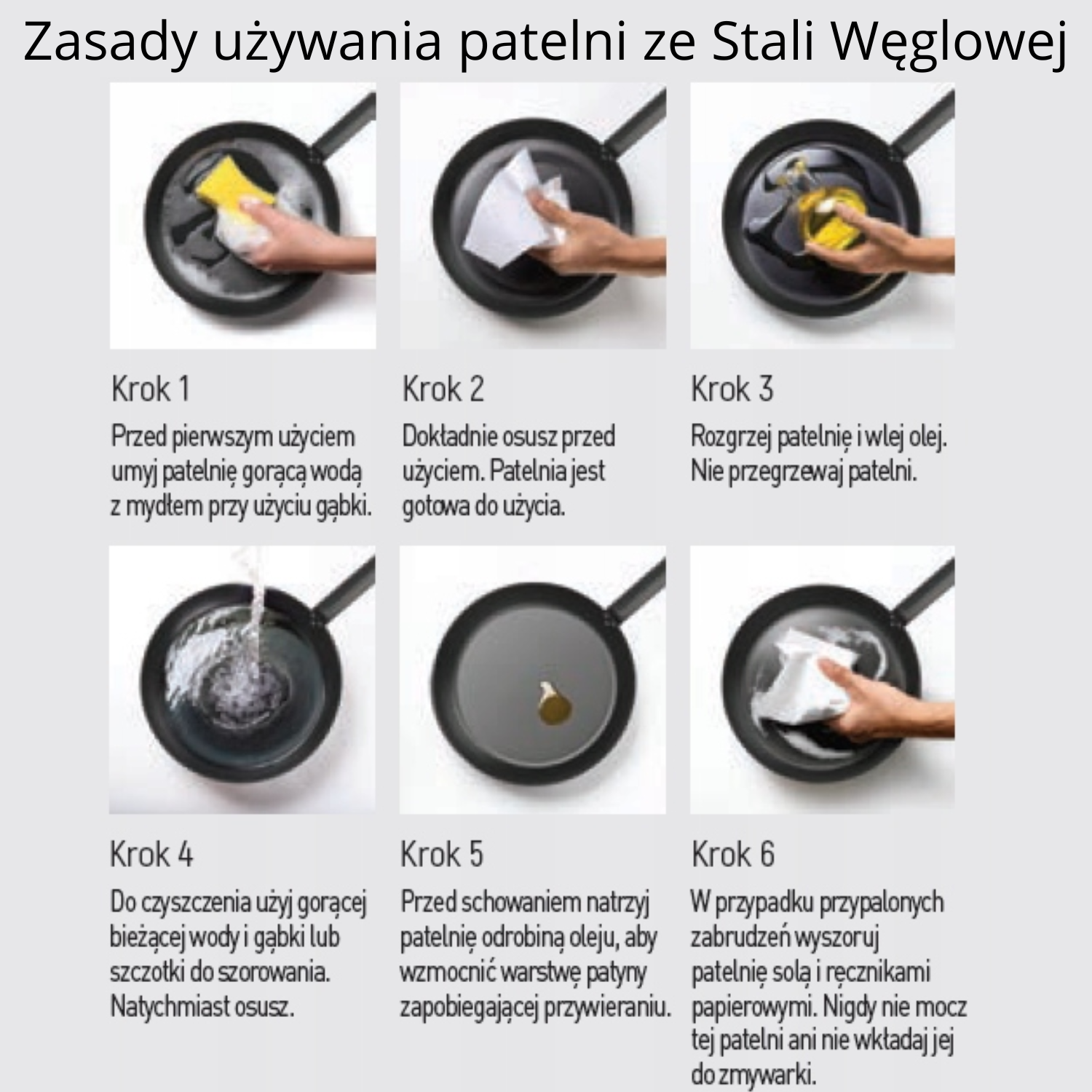 Patelnia ze stali węglowej 24cm HENDI 244x470mm