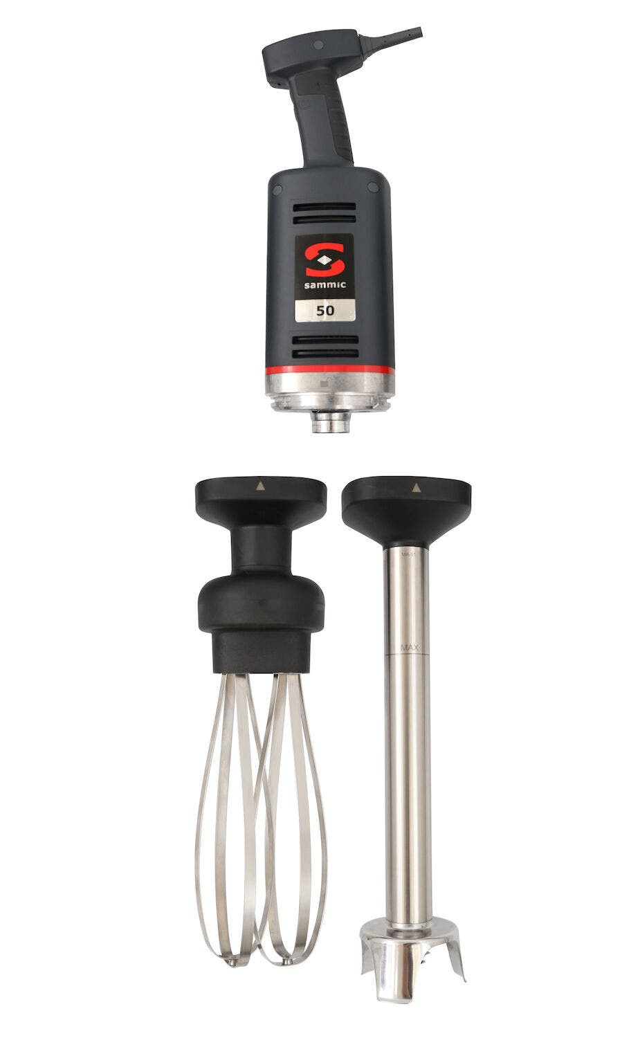 Mikser ręczny z ramieniem miksującym i wymiennym ramieniem ubijającym MB-51 Sammic 230V/570W ø98x(H)mm