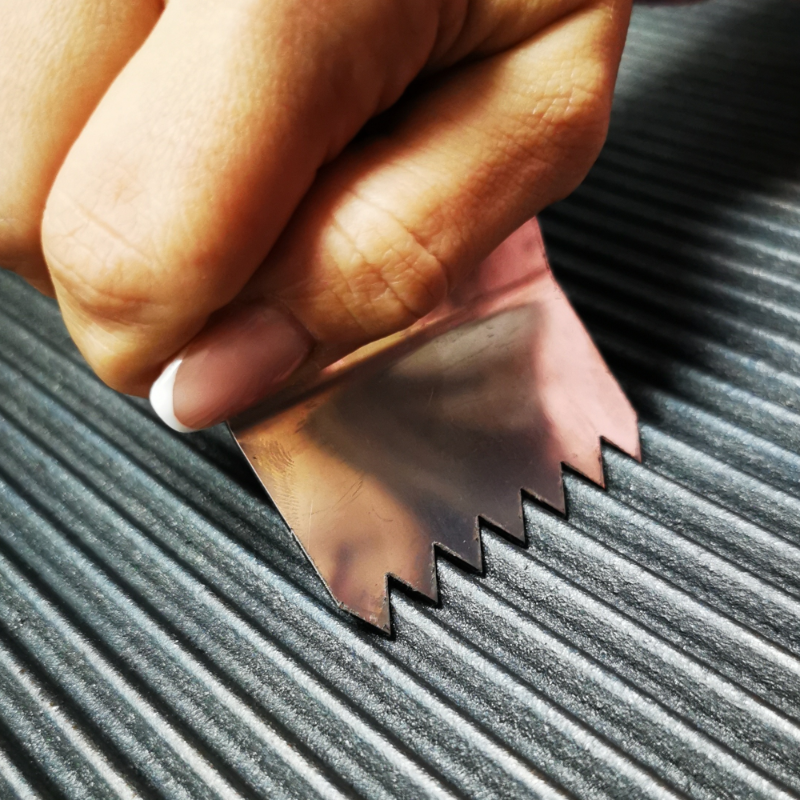 Skrobak do kontakt grilla, ryflowana płyta grillowa do Potisa, twarda stal, 56x103mm, INOX, AMG Gastro