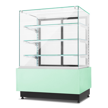 Witryna cukiernicza neutralna Dolce Visione Neutro Premium 1300 | wnętrze ze stali nierdzewnej | 1300x690x1300 mm