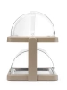 Podwójna witrynka chłodząca roll-top Duo, HENDI UNIQ, prostokątna, beżowy 480x355x(H)480mm