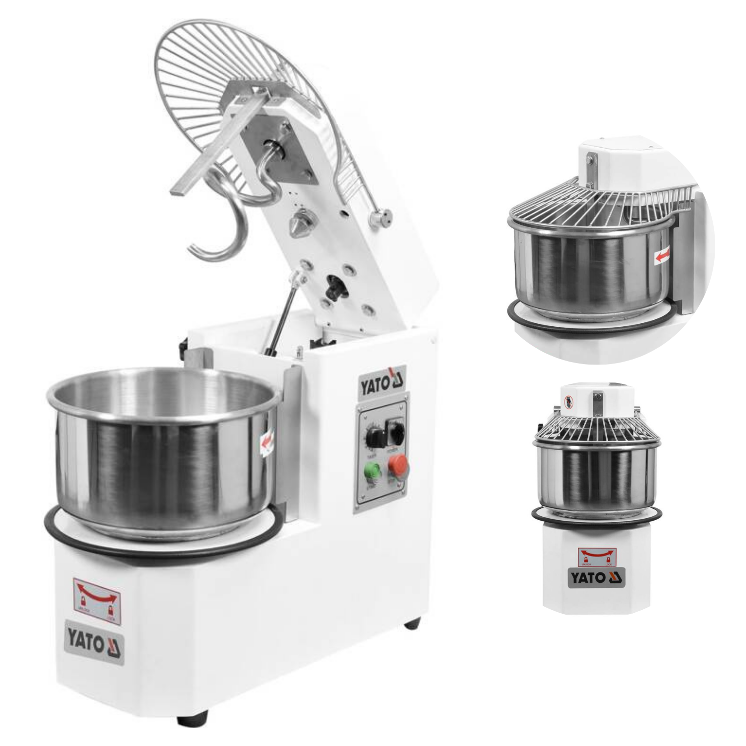 MIKSER SPIRALNY 20L Z UCHYLNĄ GŁOWICĄ 1100W YATO