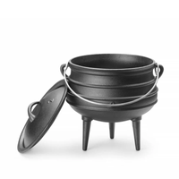 Kociołek żeliwny na 3 nogach HENDI 6L, czarny 245x(H)280mm