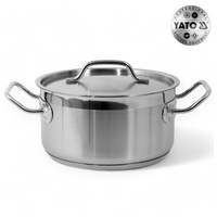 GARNEK NISKI Z POKRYWKĄ ZE STALI NIERDZEWNEJ 28X13CM 8L YATO