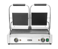 Grill kontaktowy podwójny HENDI 1/2 gładka 1/2 ryflowana 230V/3600W 575x430x(H)510mm